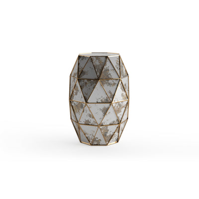 Faceted Drum End Table-Table-Dekorate Store