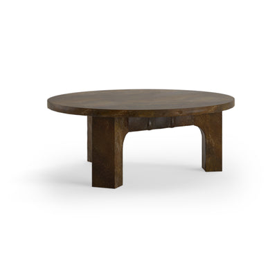 Crest Round Antique Coffee Table-Table-Dekorate Store