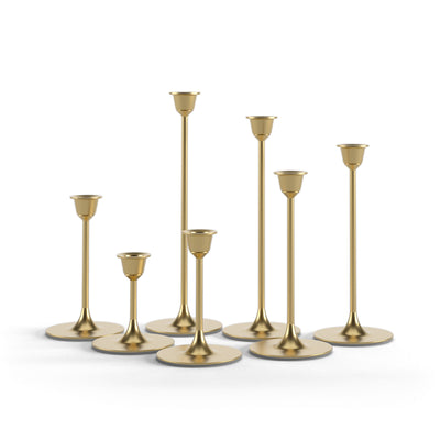 Brass Candlesticks Set Of 7-Accessories-Dekorate Store