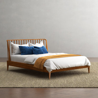 Leticia Wooden Bed-Dekorate Store