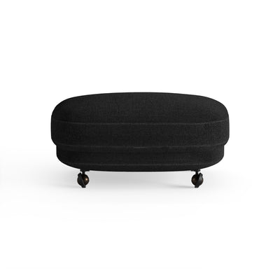 Round Footstool with casters-Ottoman-Dekorate Store