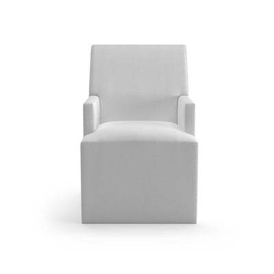 Long Slipcovered Armchair-Chair-Dekorate Store