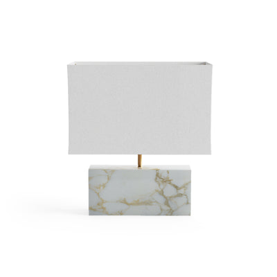 White Rectangle Table Lamp-Light-Dekorate Store