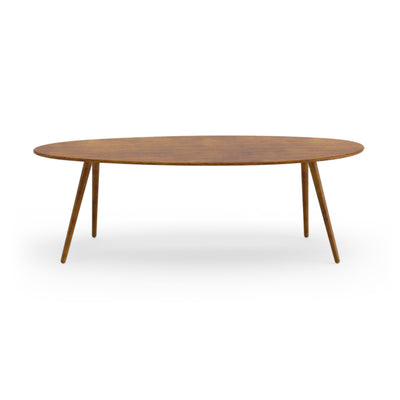 Ellipse Table With Wooden Legs-Table-Dekorate Store